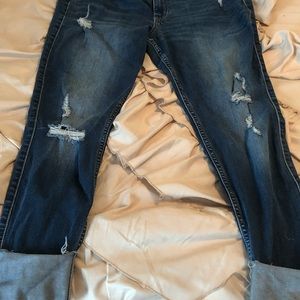 Hollister distressed crop jeans
